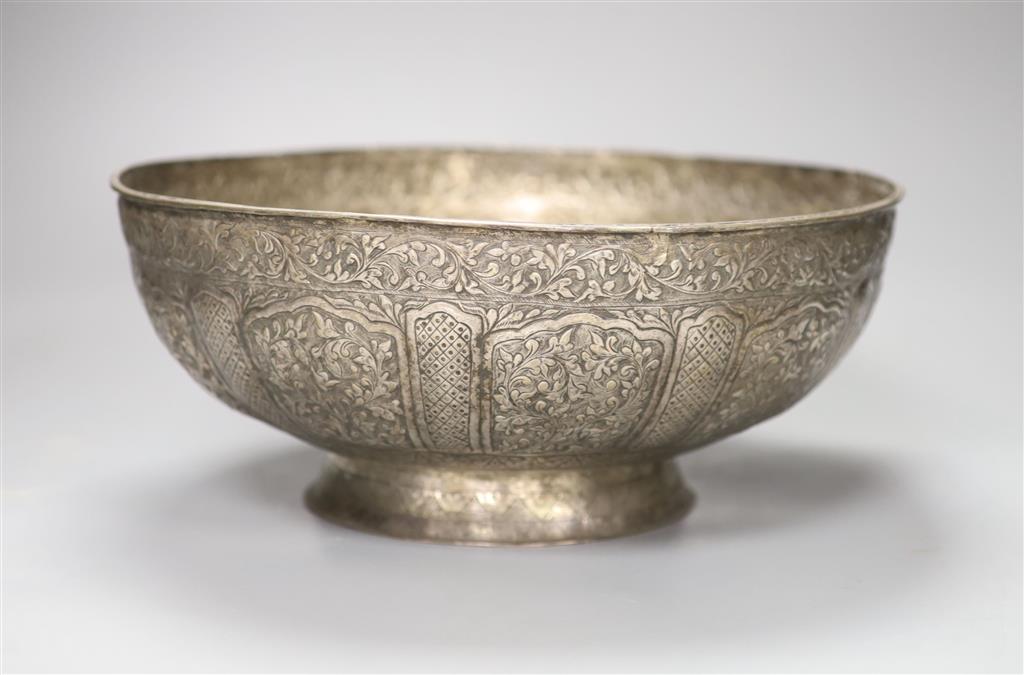 A Malaysian or Indonesian metal wash bowl, 19th century, 33.5cm diameter